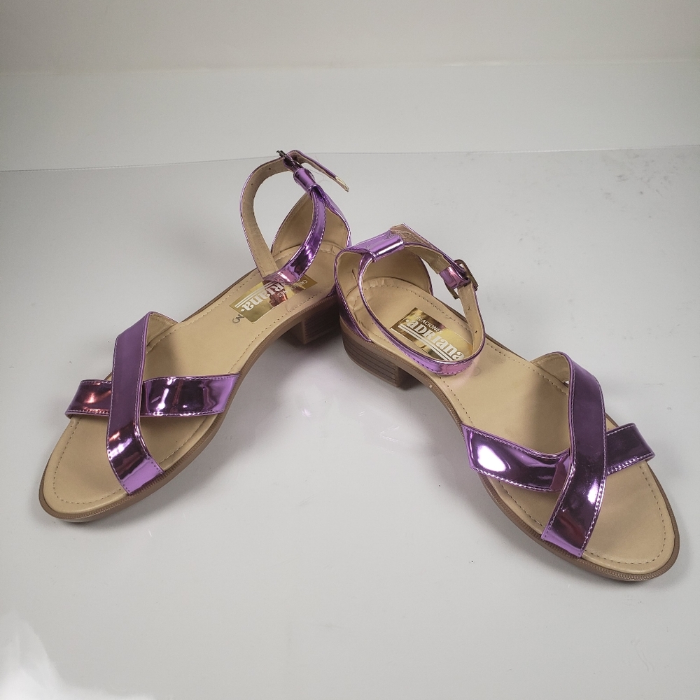 Metallic purple sandals